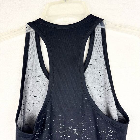 Athleta Speedlight Speckle Stretch Ruched Racerback Tank Black Speck Size S Yoga - Picture 12 of 14